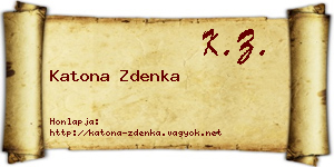 Katona Zdenka névjegykártya